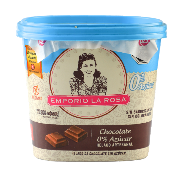 Chocolate 0 Azucar Emporio La Rosa – helado artesanal con sabor auténtico